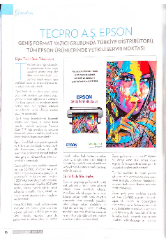 Tecpro, Matbaa Dijital Dergisi Ekim 2022 / Tecpro, Epson Geniş Format Yazıcı Grubunda Türkiye Distribütörü