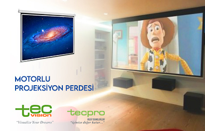 Motorlu Projeksiyon Perdesi